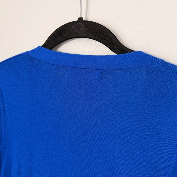 Banana Republic Womens 100% Merino Wool Longline Slouchy Cardigan Royal Blue MED - Picture 12 of 13